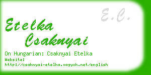 etelka csaknyai business card